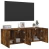 Wall-Mounted TV Cabinets - Smoked Oak - 2 pcs | HipoMarket