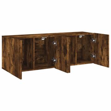 Wall-Mounted TV Cabinets - Smoked Oak - 2 pcs | HipoMarket