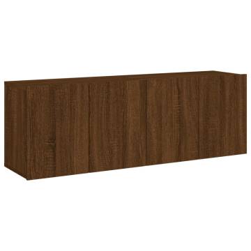 Stylish Wall-Mounted TV Cabinets - Brown Oak - 2 pcs