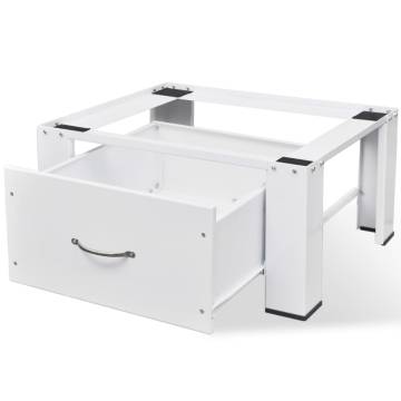 White Washing Machine Pedestal with Drawer - HipoMarket