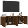 Stylish Wall-Mounted TV Cabinets - Brown Oak - 2 pcs