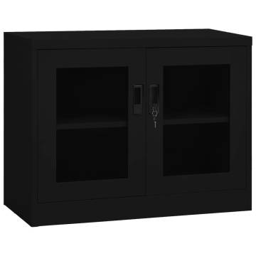 Office Cabinet Black 90x40x70 cm Steel - Stylish & Secure Storage