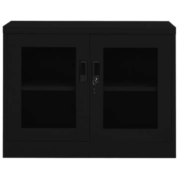 Office Cabinet Black 90x40x70 cm Steel - Stylish & Secure Storage