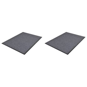 PVC Door Mats (2 pcs) Grey 90x60 cm - Hygienic & Durable