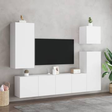 Wall-Mounted TV Cabinets - 2 pcs White | HipoMarket