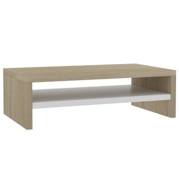 Monitor Stand White & Sonoma Oak - Modern & Practical Design