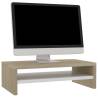 Monitor Stand White & Sonoma Oak - Modern & Practical Design