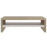 Monitor Stand White & Sonoma Oak - Modern & Practical Design