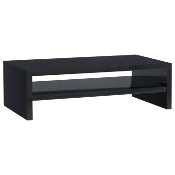 High Gloss Black Monitor Stand - 42x24x13 cm | HipoMarket