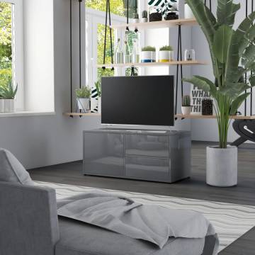 High Gloss Grey TV Cabinet - Stylish & Practical | HipoMarket