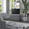 TV Cabinet High Gloss Grey 80x34x36 cm Engineered Wood Colour high gloss grey Quantity in Package 1 