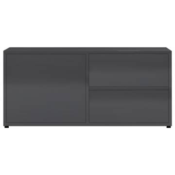 High Gloss Grey TV Cabinet - Stylish & Practical | HipoMarket