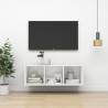 Wall-mounted TV Cabinet White 37x37x107 cm Engineered Wood Colour white Quantity in Package 1 Height 107 cm 