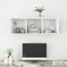 Stylish Wall-Mounted TV Cabinet in White - 37x37x107 cm