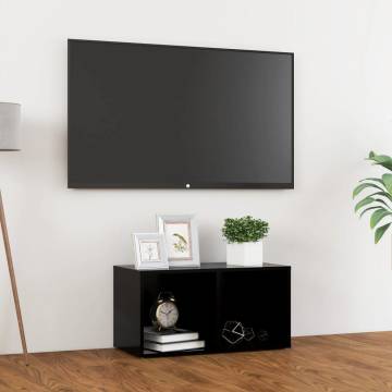 TV Cabinet Black 72x35x36.5 cm | Stylish Engineered Wood Unit