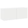 Stylish Wall-Mounted TV Cabinet in White - 100x30x41 cm