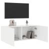 Stylish Wall-Mounted TV Cabinet in White - 100x30x41 cm