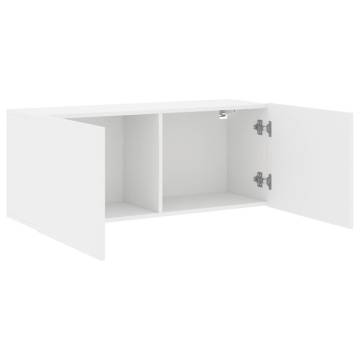 Stylish Wall-Mounted TV Cabinet in White - 100x30x41 cm