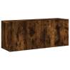 Wall-Mounted TV Cabinet in Smoked Oak - 100x30x41 cm