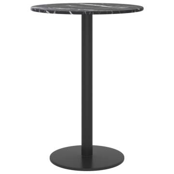 Black Marble Design Tempered Glass Table Top Ø30 cm | HipoMarket