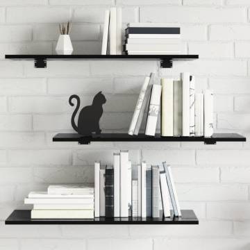 High Gloss Black Bookshelf Boards - 8 pcs | HipoMarket