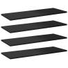 High Gloss Black Bookshelf Boards - 8 pcs | HipoMarket