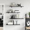 High Gloss Black Bookshelf Boards - 8 pcs | HipoMarket