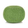 Hand-Knitted Pouffe Cotton 50x35 cm Green Colour green Quantity in Package 1 