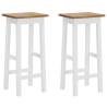 Bar Stools 2 pcs Solid Oak Wood - Stylish & Sturdy