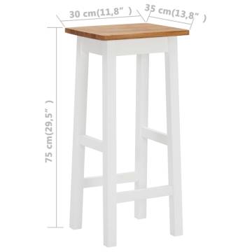 Bar Stools 2 pcs Solid Oak Wood - Stylish & Sturdy