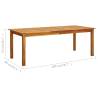 Solid Acacia Wood Garden Table 200x90 cm | Hipomarket