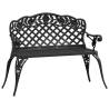 Elegant Cast Aluminium Garden Bench - 108 cm Black