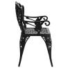 Elegant Cast Aluminium Garden Bench - 108 cm Black