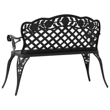 Elegant Cast Aluminium Garden Bench - 108 cm Black