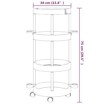 Cleaning Trolley with Storage Basket - Aluminium Organizer