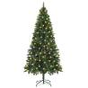 Artificial Pre-lit Christmas Tree with Pine Cones Green 180 cm Colour green Size 180 x 104 cm Quantity in Package 1 Number of Branch Tips 