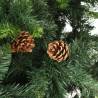 180 cm Pre-lit Artificial Christmas Tree with Pine Cones