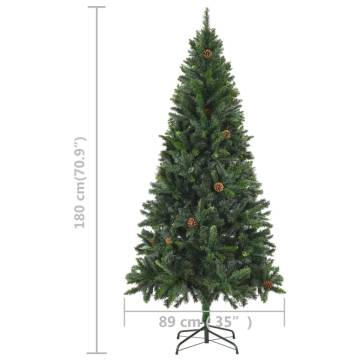 180 cm Pre-lit Artificial Christmas Tree with Pine Cones