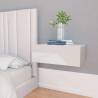 Floating Nightstand High Gloss White 40x30x15 cm Engineered Wood Colour high gloss white Quantity in Package 1 