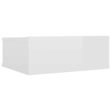 Floating Nightstand High Gloss White - Modern & Practical Design