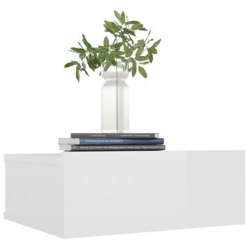 Floating Nightstand High Gloss White - Modern & Practical Design