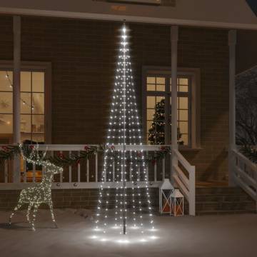 Christmas Tree on Flagpole - Cold White 310 LEDs - 300 cm