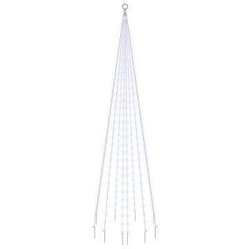 Christmas Tree on Flagpole - Cold White 310 LEDs - 300 cm