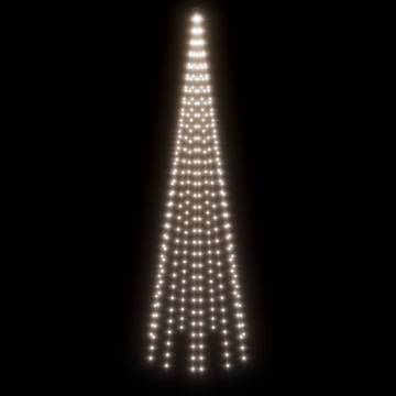 Christmas Tree on Flagpole - Cold White 310 LEDs - 300 cm