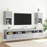 Stylish Concrete Grey TV Cabinet with LED Lights - Hipomarket UK