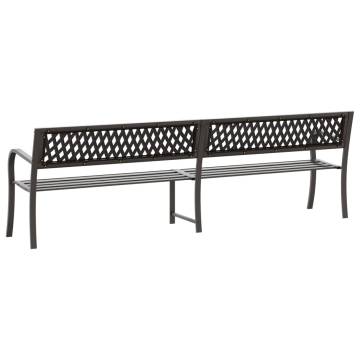 Twin Garden Bench 246 cm Grey Steel - Durable & Stylish Outdoor Seatin