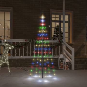 Colourful 180cm Christmas Tree on Flagpole with 108 LEDs