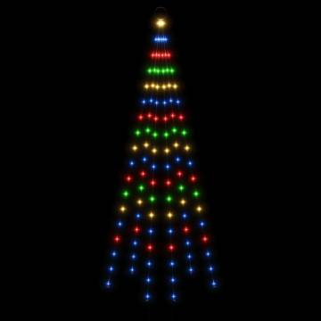 Colourful 180cm Christmas Tree on Flagpole with 108 LEDs