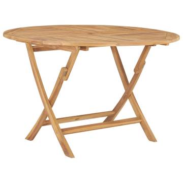 Folding Garden Table Ø 120 cm - Solid Teak Wood | HipoMarket