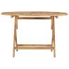 Folding Garden Table Ø 120 cm - Solid Teak Wood | HipoMarket